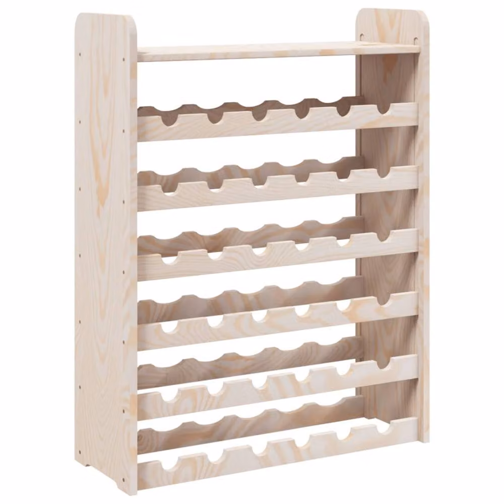 Berkfield Home Beautiful Wine Rack with Top Board in Natural Solid Pine, W/D/H: 67.5 x 25 x 87 cm – 2
