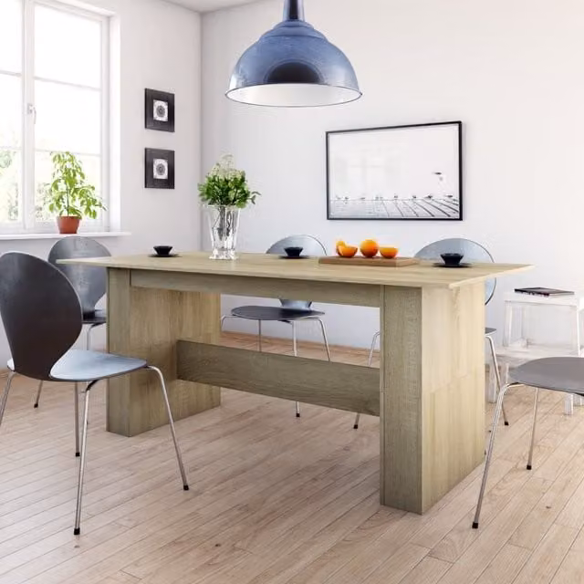 Berkfield Home Sonoma Oak Rectangular Dining Table in Brown, W/D/H: 180 x 90 x 76 cm – 1