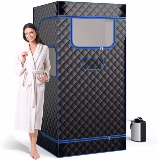 Nordara Portable Full Body Steam Sauna Box with 3L Generator in Black – 1