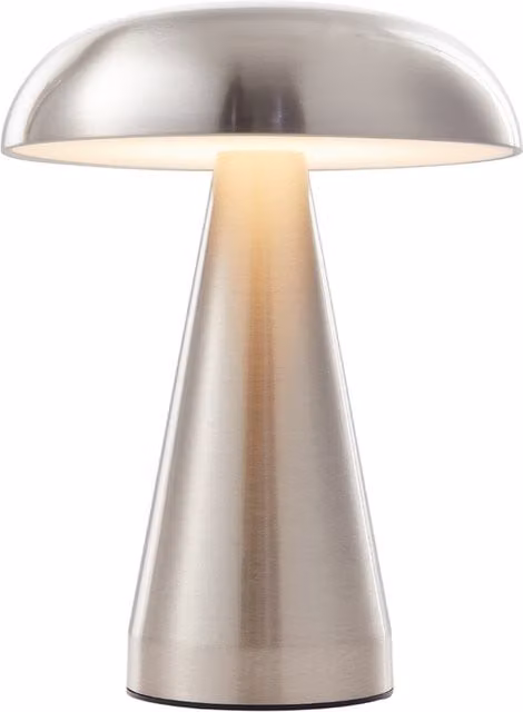 Livingandhome Dimmable Mushroom-Shaped Metal Table Lamp in Silver