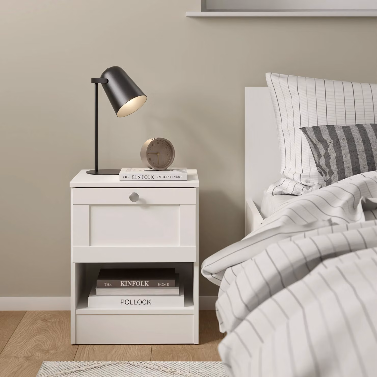 Furniture To Go Brande Nightstand with 1 Drawer in White – 2