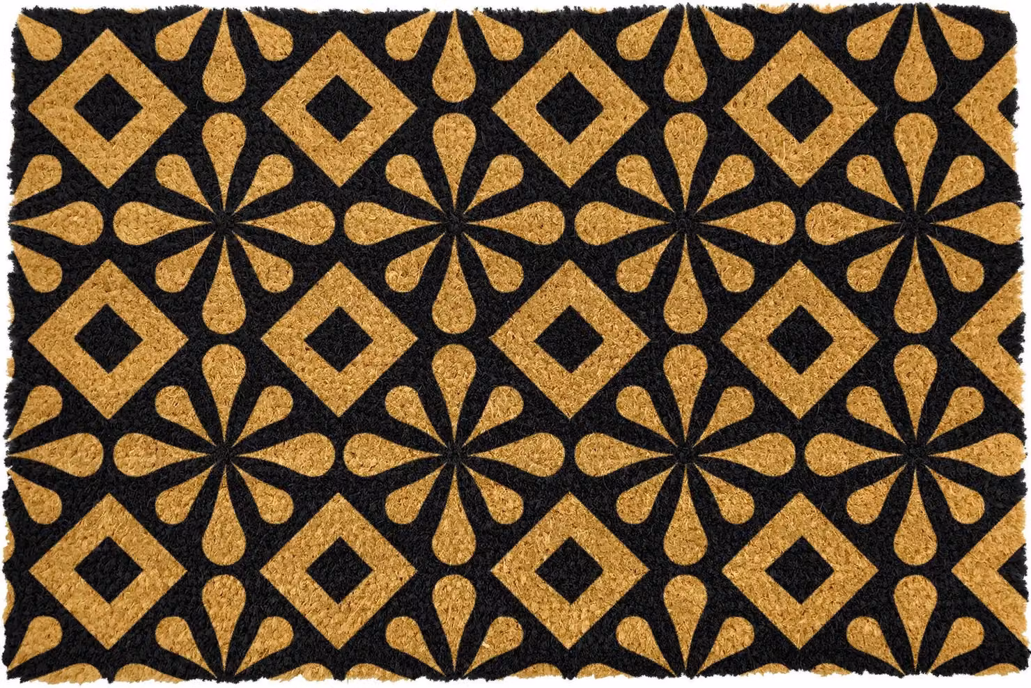 Artsy Black Graphic Patterned Coir and PVC Doormat, W/D: 60 x 40 cm – 2