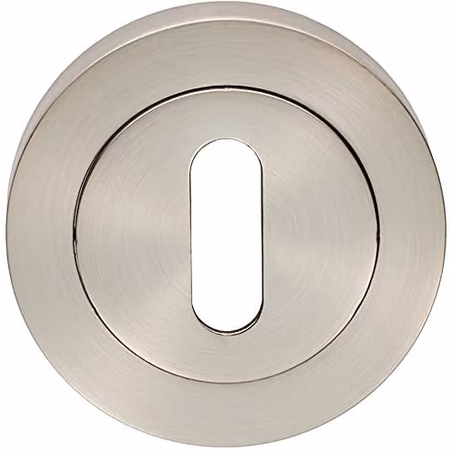 Loops Round Escutcheon Rosette Set in Brushed Silver Nickel Plated Metal with Concealed Fix