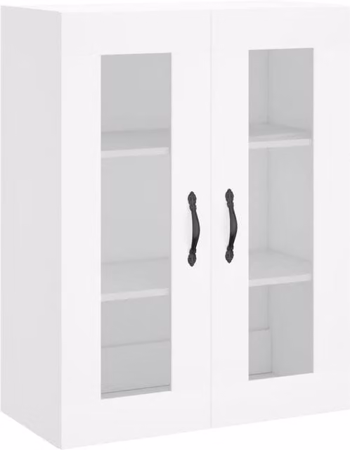 Berkfield Home Wall Mounted Cabinet in White with Glass Doors, W/D/H: 69.5 x 34 x 90 cm – 1