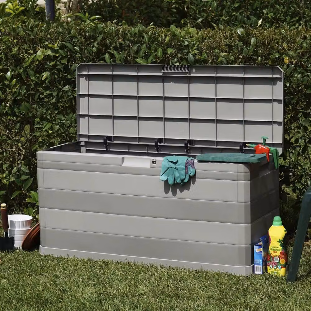 Berkfield Home Garden Storage Box in Grey, W/D/H: 117 x 45 x 56 cm – 3