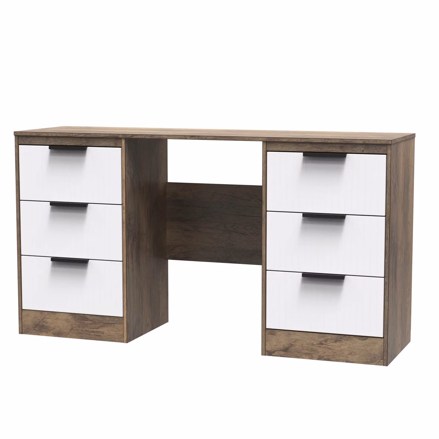 Ready Assembled 2 U Denver 6 Drawer Kneehole Desk in Dark Brown – 2