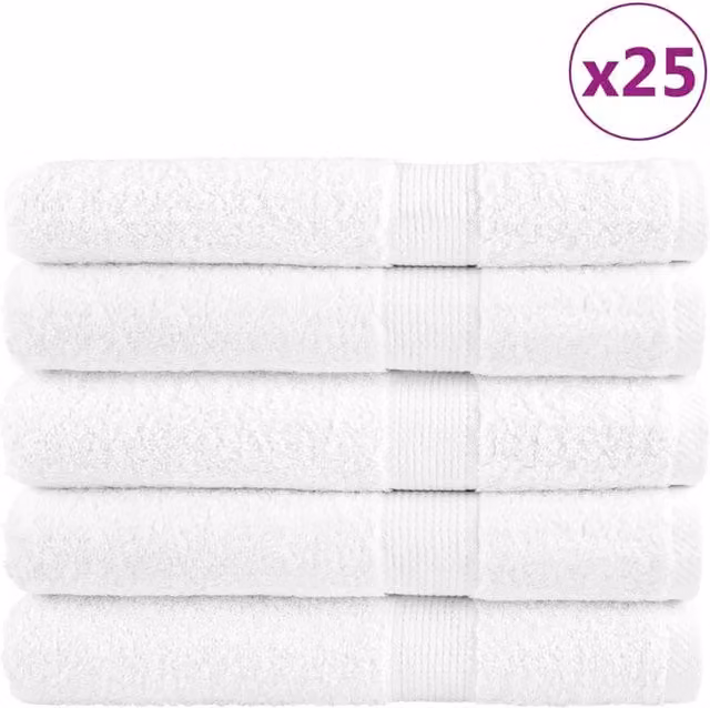 Berkfield Home SOLUND Premium Cotton Sauna Towels, White, 25 Pack, W: 80 cm, L: 200 cm, 600gsm – 1