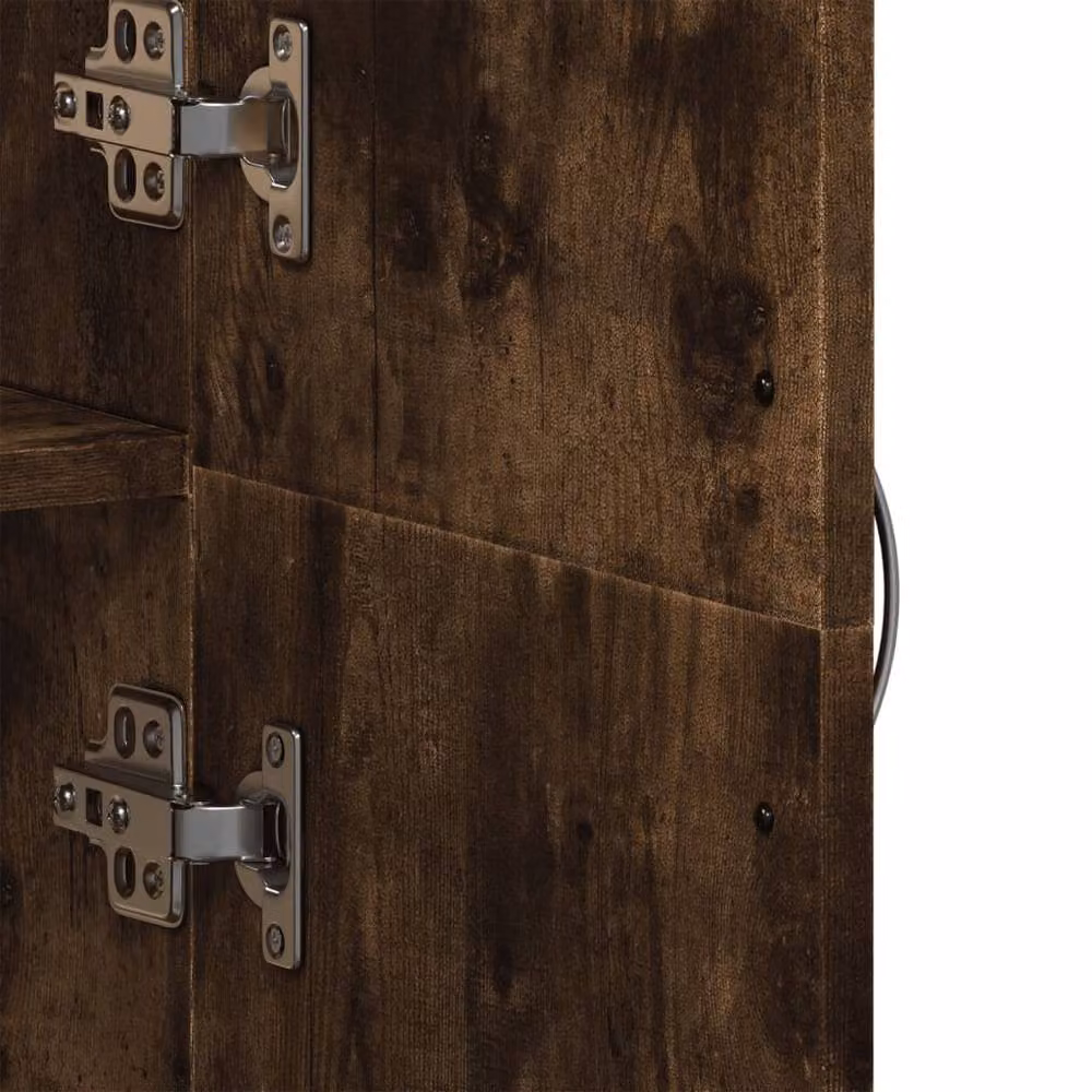 Berkfield Home Smoked Oak File Cabinet in Brown, W/D/H: 60 x 32 x 153 cm – 4