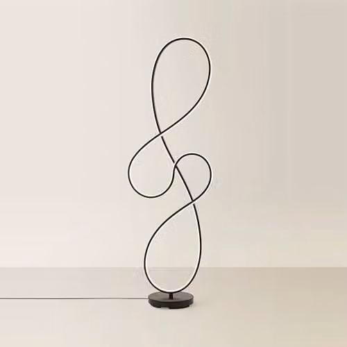 ValueLights Matt Black Swirl LED Floor Lamp – 1