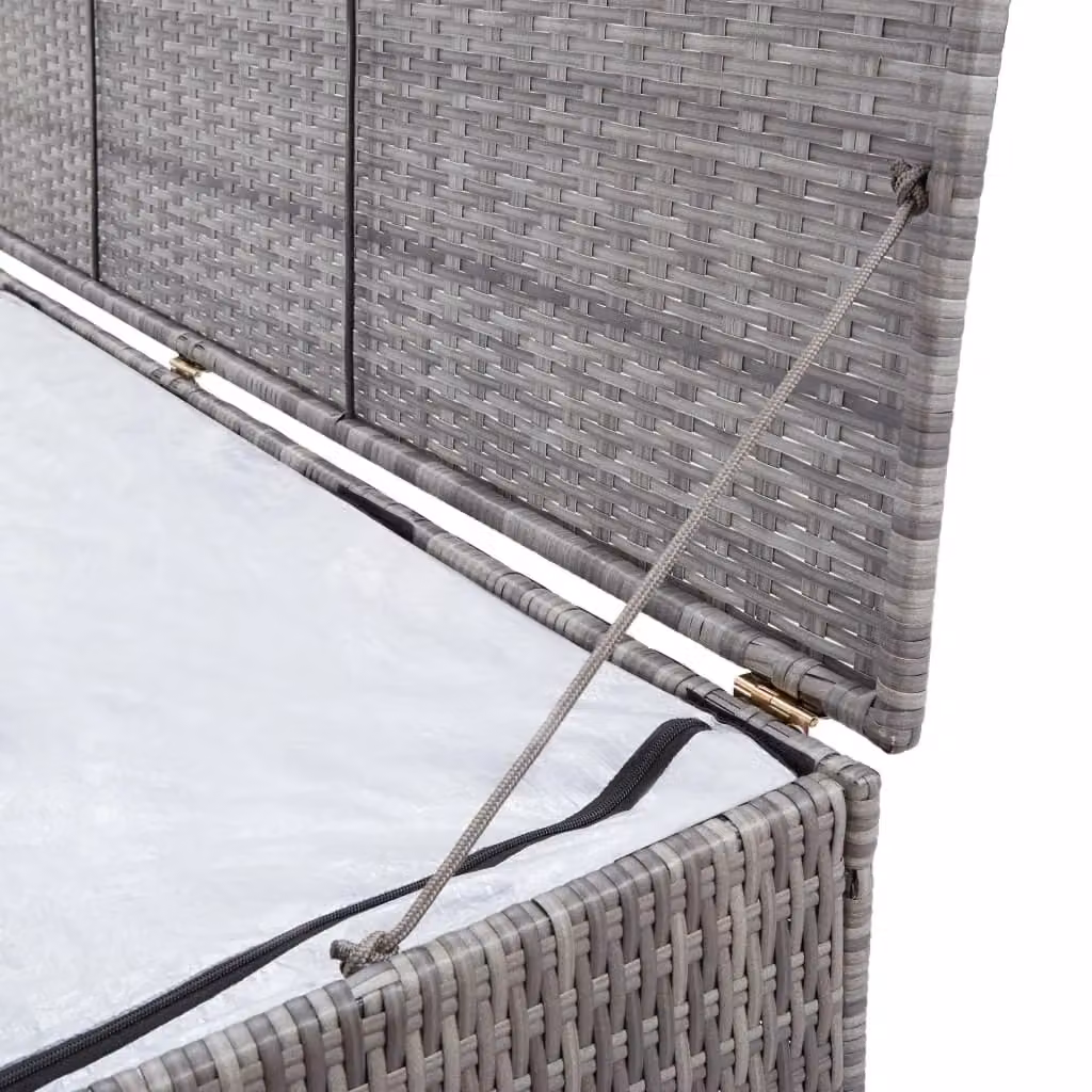 Berkfield Home Grey Poly Rattan Garden Storage Box W: 150 cm, D: 100 cm, H: 100 cm – 2