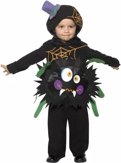 Smiffys Childrens Crazy Spider Costume in Black and Multicolour