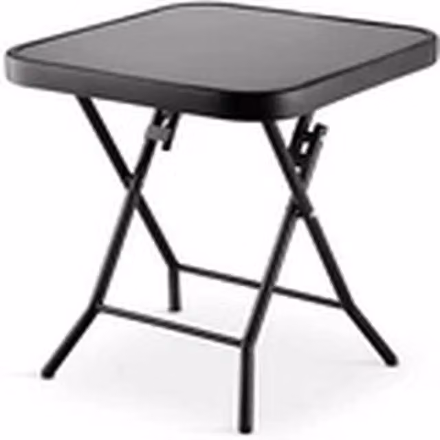 EONLION Black Folding Side Table with Glass Top for Garden and Home – 1