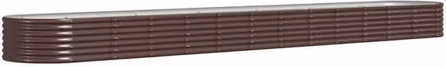 Berkfield Home Garden Powder-coated Steel Raised Bed in Brown, W/D/H: 512 x 80 x 36 cm