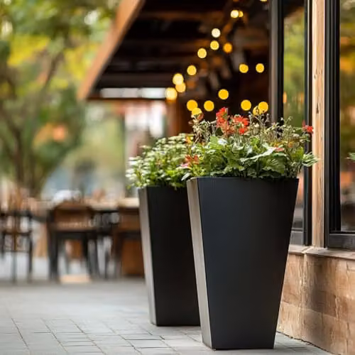 Access Garden Products Galvanised Steel Tapered Square Planter, Black, W/D/H: 40 x 40 x 90 cm – 11