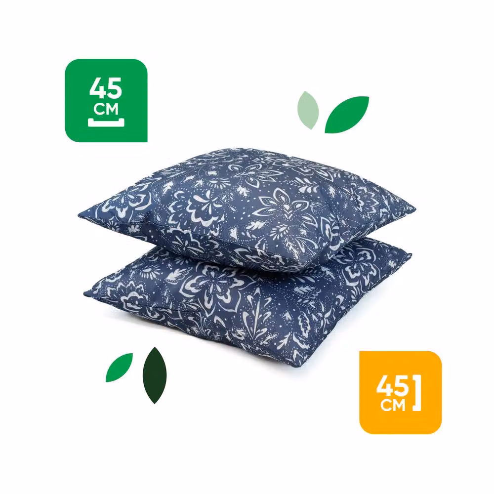 Gardenwize Hampton Floral Cushion Covers, Pack of 2, Blue, W/D/H: 45 x 45 x 0 cm – 2