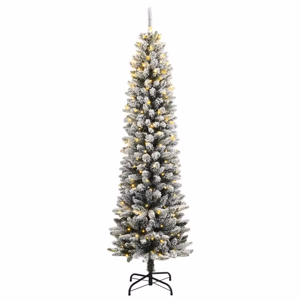 Berkfield Home Flocked Green Artificial Christmas Tree with 150 LEDs, Height: 120 cm – 2