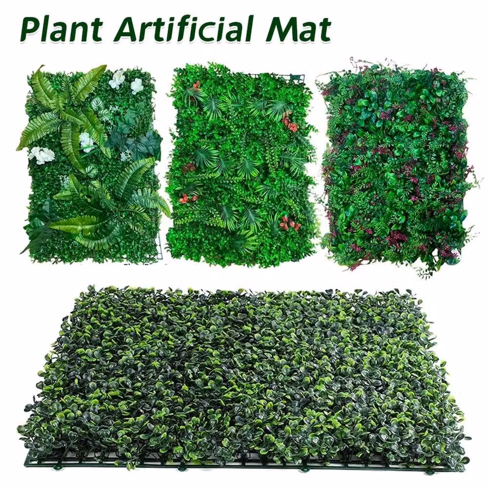NESTLUNE Style3 Artificial Flower Wall Panels in Green, W: 100 cm, H: 100 cm – 5