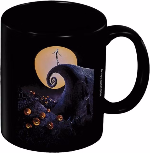 The Nightmare Before Christmas Full Moon Ceramic Mug in Black and Multicolour