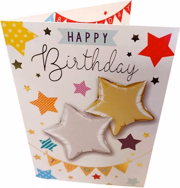 Balloon Boutique Happy Birthday Greeting Card in Multicolour and White
