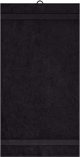 Myrtle Beach Black Fluffy Cotton Terrycloth Hand Towel with Hanging Loop – 1