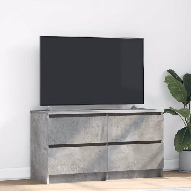 Berkfield Home TV Cabinet in Concrete Grey, W/D/H: 100 x 35 x 54 cm – 1