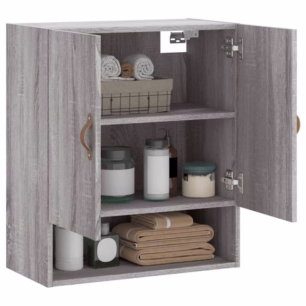 Berkfield Home Wall Mounted Cabinet in Grey Sonoma, W/D/H: 60 x 31 x 70 cm – 3