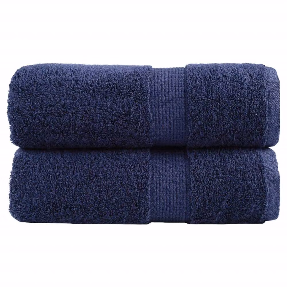 Berkfield Home SOLUND Premium Cotton Terry Guest Towels, 2 Pack, Navy Blue, W: 30 cm, H: 50 cm, 600gsm – 2