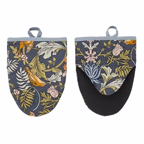 Ulster Weavers William Morris Cotton Microwave Oven Mitts, Pair, Blue, Green and Pink, W/D/H: 18 x 14.5 cm – 4