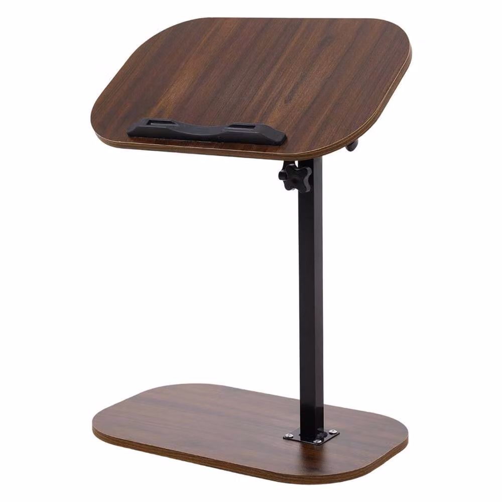 FORGEVIO Walnut Adjustable Over Bed Sofa Tray Desk in Brown – 5