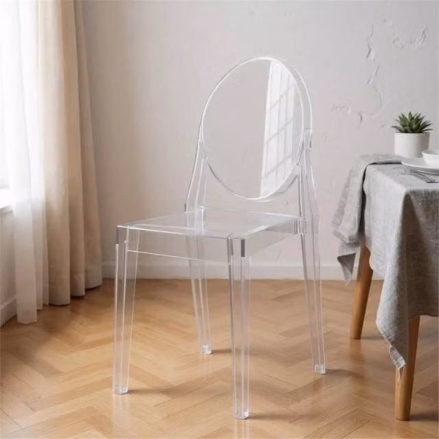 Nordara Clear Acrylic Ghost Dining Chair, Transparent