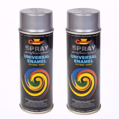 Sola 2 x 400 ml High Gloss Grey Universal Enamel Spray Paint, Quick Drying and Opaque – 2
