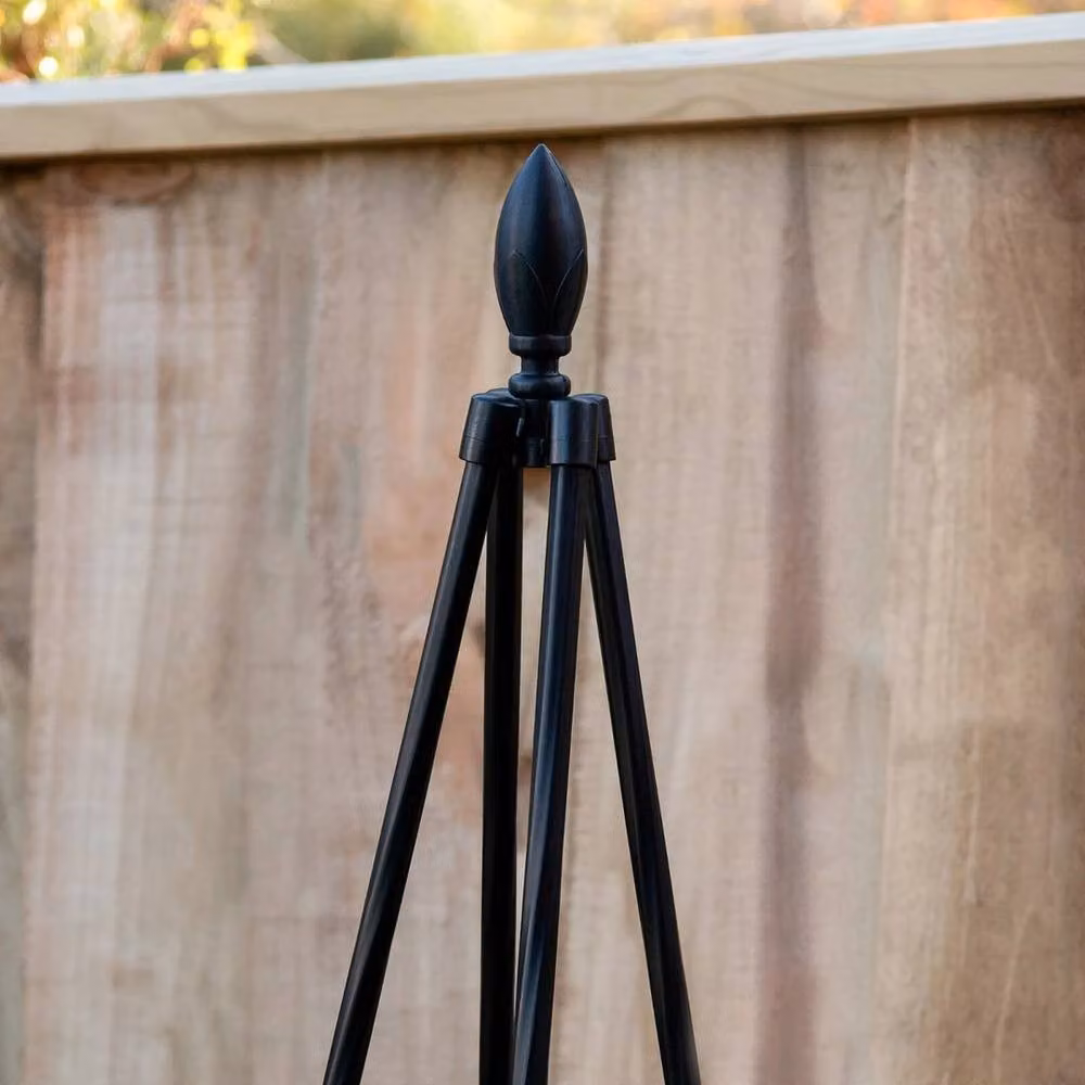 FLAVORA Black Tepee Trellis Plant Support for Garden Flowers, H 180 cm x W 100 cm x D 15 cm – 2
