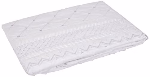 The Bettersleep Company Balmoral Embroidered Housewife Pillowcase Pair in White Percale Cotton