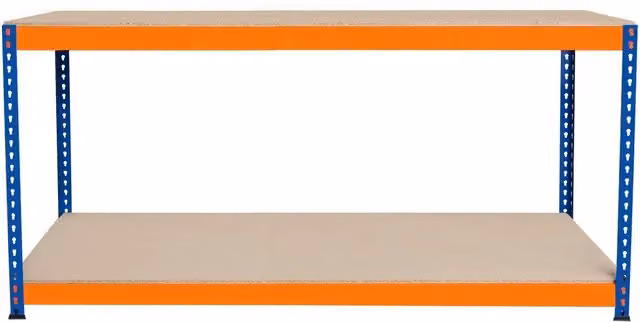 Monstershop S-Rax 2 Tier Workbench in Orange, W/D/H: 180 x 60 x 90 cm – 1