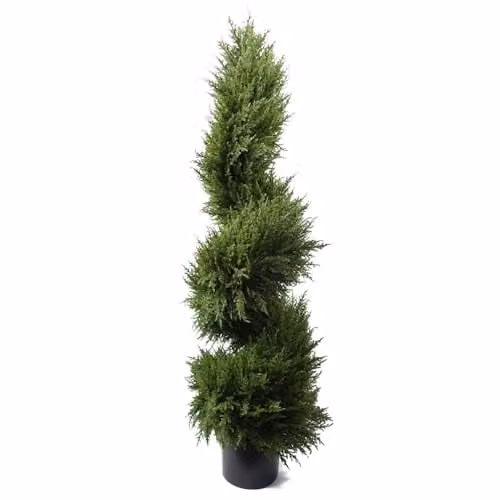 LeafUK Botanik 120cm Spiral Cypress Artificial Tree, Green, UV Resistant for Outdoor Use