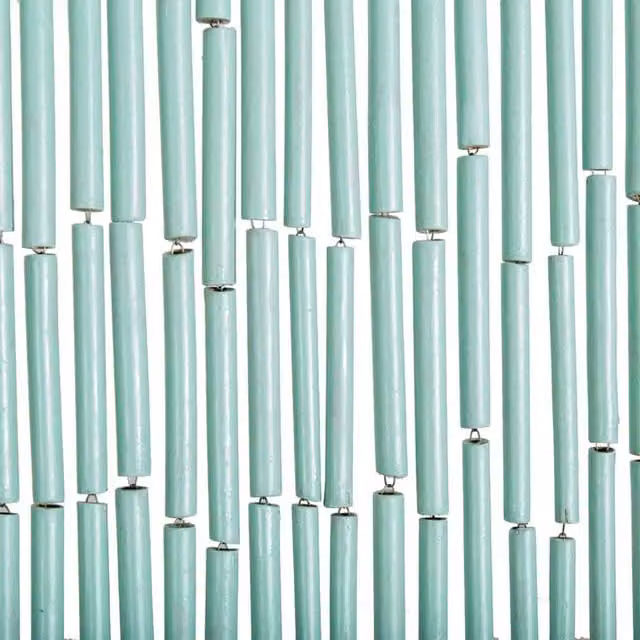Berkfield Home Bamboo Insect Door Curtain in Multicolour Turquoise, W: 90 cm, H: 200 cm