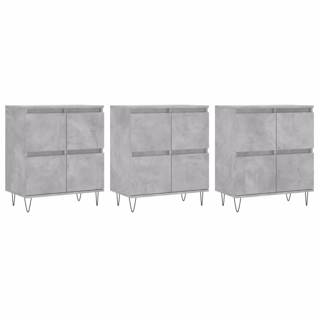 Berkfield Home 3-Piece Sideboard Set in Concrete Grey Matt Engineered Wood – 2