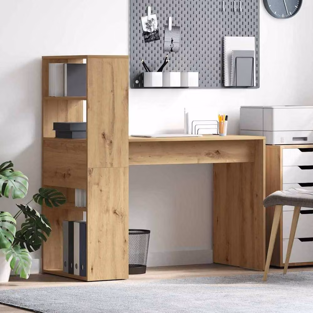 Berkfield Home Office Writing Desk in Artisan Oak, W/D/H: 113 x 54 x 120 cm – 2