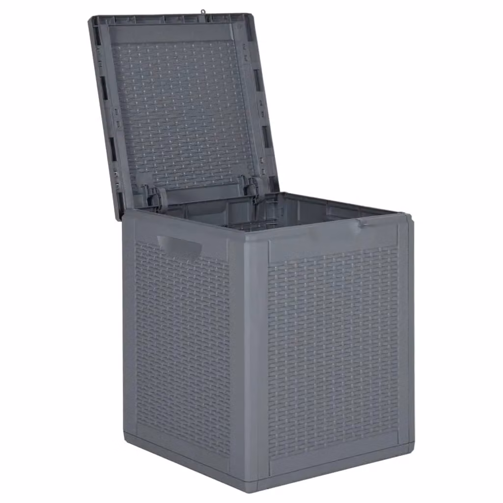 Berkfield Home Grey Rattan Style Garden Storage Box, 90 L – 2