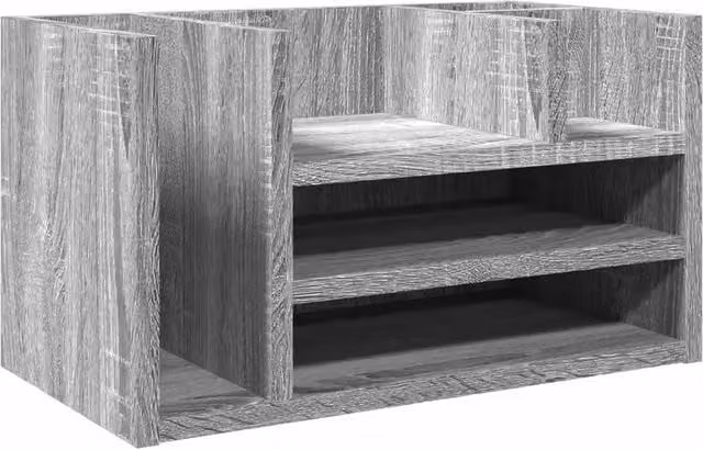 Kelvenix Sonoma Grey Wood Desk Organiser W: 44.5 cm, D: 24 cm, H: 25 cm