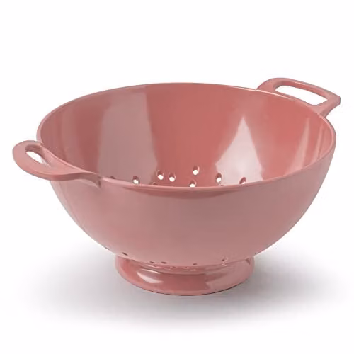 Zeal Melamine Colander with Handles and Feet, Pink, 24cm