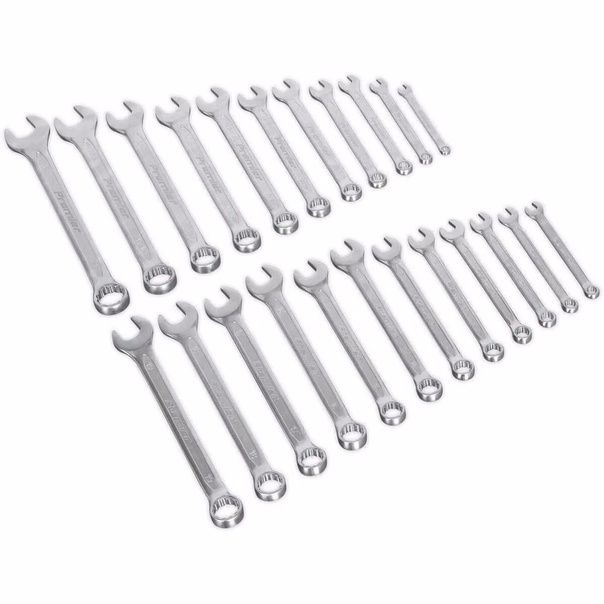 Loops 23pc Slim Handled Combination Spanner Set in Silver and Multicolour Chrome Vanadium Steel – 4