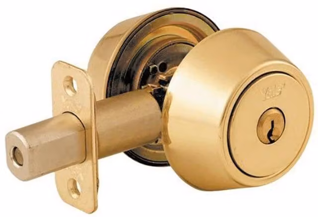 Yale P5211 Security Deadbolt in Polished Brass Yellow and Gold