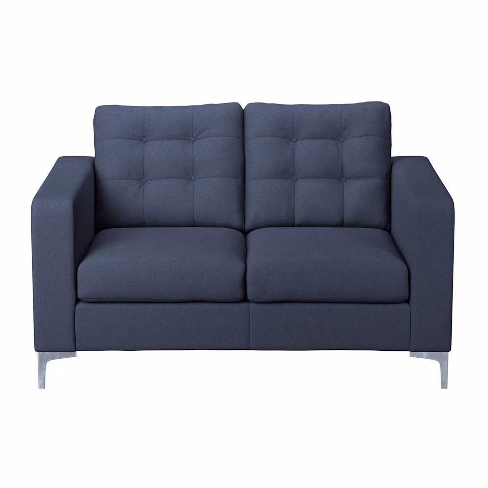 Furnishings For Less UK Smart Hackney Fabric Sofa Suite, 3 Seater and 2 Seater Set in Sapphire Blue or Pewter Grey – 3