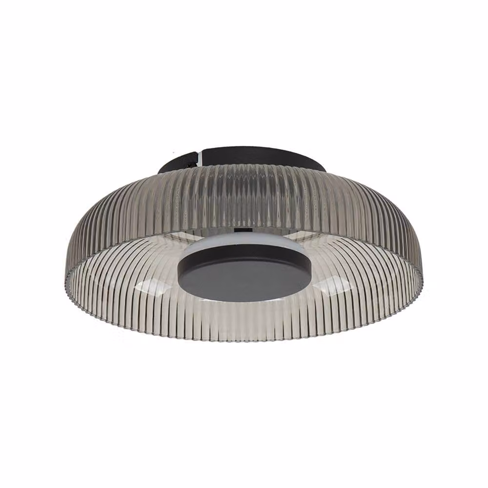 Netlighting Passo Bowl Semi Flush Ceiling Light in Grey and Black with Warm White LED – 2