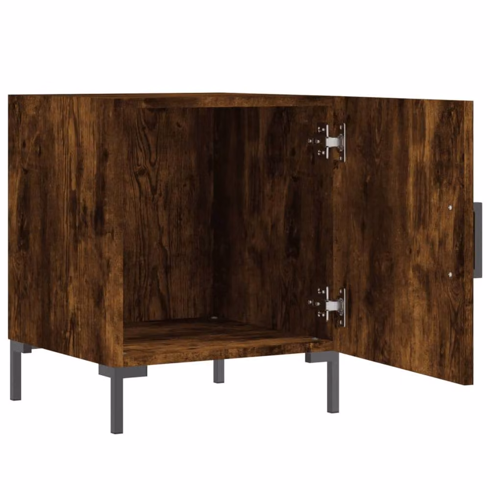 Berkfield Home Set of 2 Smoked Oak Bedside Cabinets in Brown, W/D/H: 40 x 40 x 50 cm – 3