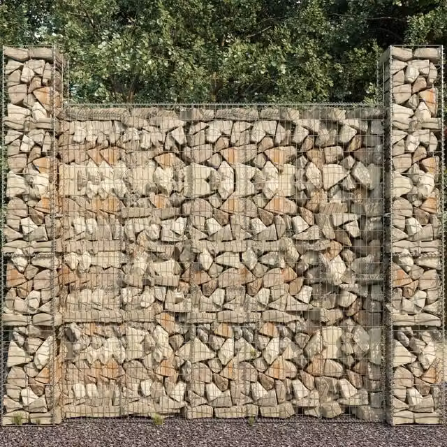 Berkfield Home Silver Galvanised Steel Gabion Wall with Cover, W: 600 cm, D: 50 cm, H: 200 cm – 1