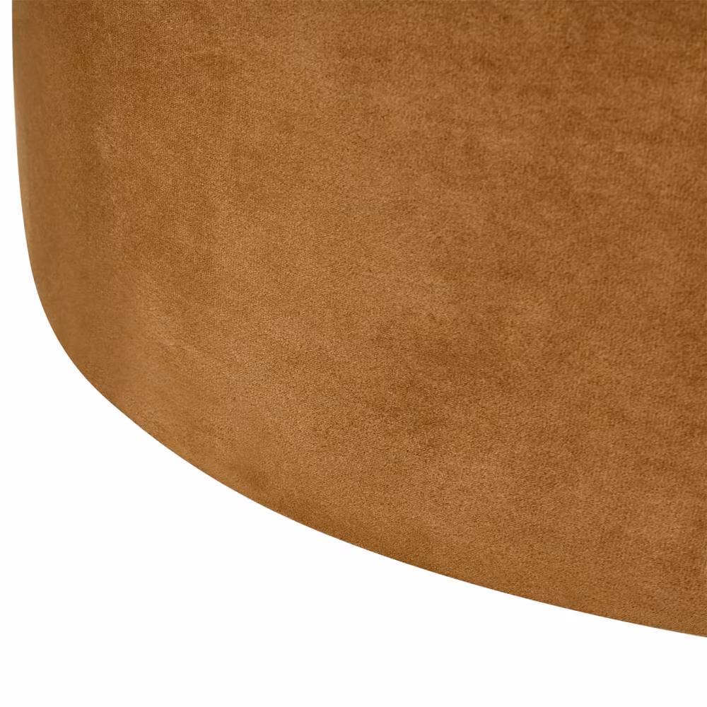 Wyld and Coco Round Velvet Pouffe in Brown – 4