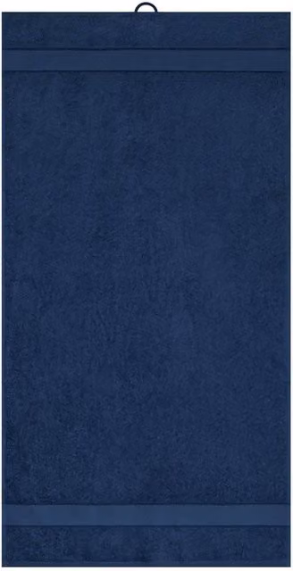 Myrtle Beach Navy Blue Fluffy Cotton Terrycloth Hand Towel with Hanging Loop
