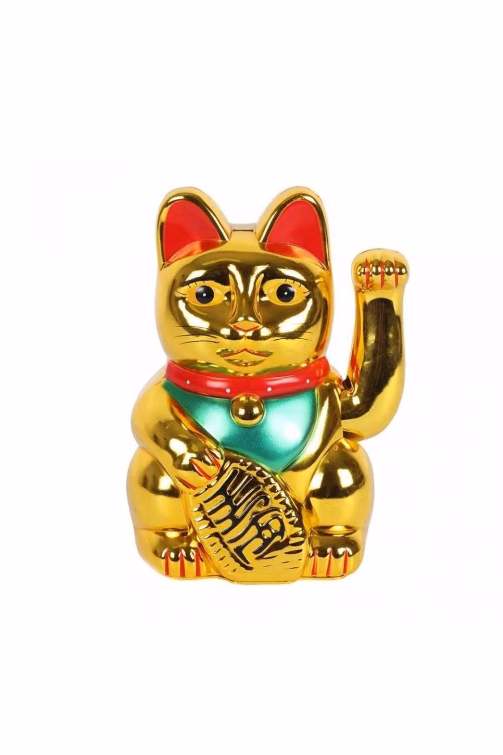 KDMD Lucky Gold Money Cat Waving Figurine Wealth and Fortune Charm, Height: 15 cm – 2